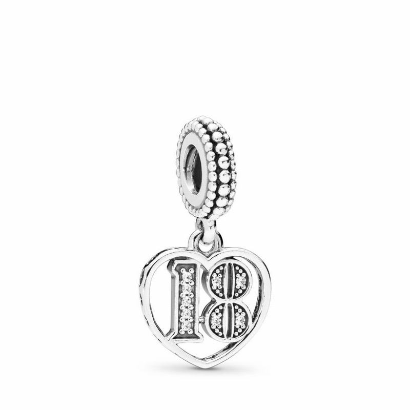 Pandora 18 Years Of Love Dangle Charm - Sterling Silver/Cubic Zirconia - Canada | WQ3404XC